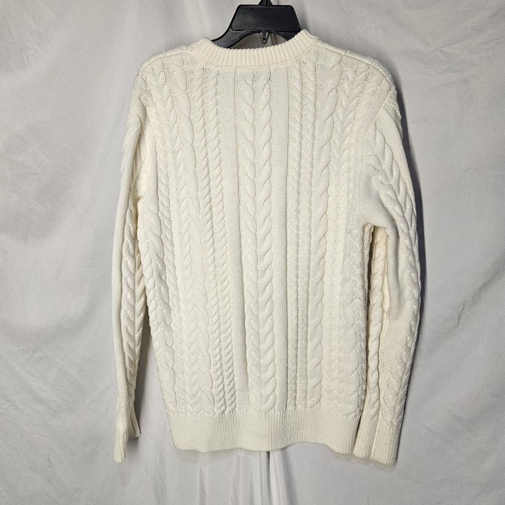 Scotch and Soda White Cable Knit Sweater Medium - Picture 3 of 7